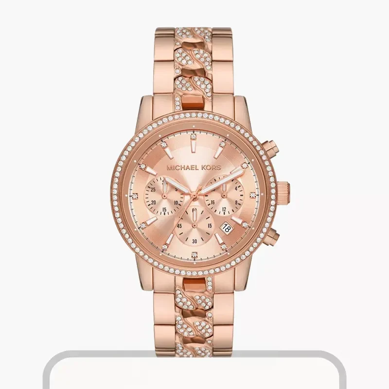 Michael Kors Ritz Chronograph Rose Gold-tone Ladies Watch- MK7223